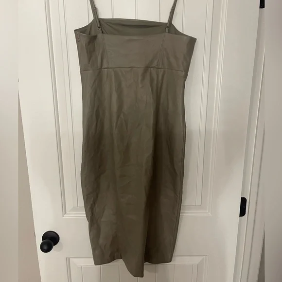 Express Body Contour Faux Leather Cami Midi Dress - Picture 11 of 11
